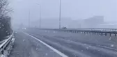 TEM Otoyolunda kar yağışı