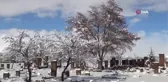 Ahlat'ın tarihi mekanlarında kartpostallık kar görüntüleri