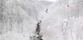 Suuçtu Şelalesi'nde mest eden kar manzarası