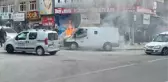 Ankara'da para nakil aracı, alev alev yandı