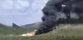 Asfalt malzemesi yüklü tankerde yangın çıktı, dumanı metrelerce uzaktan görüldü