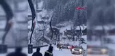AYDER YAYLASI'NDA KAR SÜRÜCÜLERE ZOR ANLAR YAŞATTI