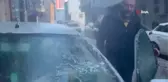 Erzurumluların soğukla imtihanı kamerada... Araçta çekilen skeç yüzleri güldürdü