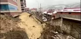 Heyelan nedeniyle ev ile iş yeri zarar gördü