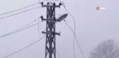 Ordu'da heyelan anı kamerada...Elektrik direği böyle yıkıldı