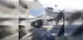 Direksiyon hakimiyetini kaybeden otomobil bariyerlere saplandı