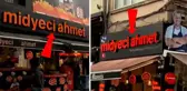 Aynı isimde iki dükkan karşı karşıya! Biri Midyeci Ahmet'in intikam şubesi