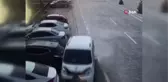 Kontrolü kaybedip park halindeki araçlara böyle çarptı