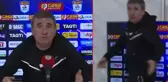 Koltuğa oturmasıyla kalkması bir oldu! Basın toplantısındaki manzara Hagi'yi çıldırttı