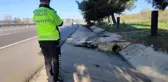 Motoru yerinden fırlayan otomobilden sağ kurtuldu
