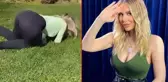 Çimlerin üzerinde yaptığı hareket olay oldu! Hande Sarıoğlu, Mert Hakan Yandaş'ı fena tiye aldı