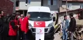 Havza'da evi yanan aileye Türk Kızılay'dan yardım eli