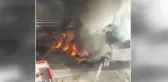 Takside çıkan yangın iş yerine sıçradı