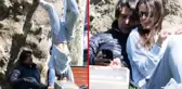 Parkta romantizm! Edvina Sponza herkesin içinde amuda kalkmaya çalışınca İbrahim Kutluay'dan müdahale gecikmedi