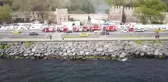 İstanbul'da Sur Restorasyonunda Çalışan İşçilerin Kaldığı Barakalarda Yangın Çıktı