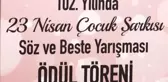TBMM 23 Nisan Çocuk Şarkısı Yarışması'nda dereceye girenlere ödülleri verildi