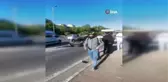 Bağcılar'da kontrolden çıkan otomobil önündeki araca çarparak takla attı