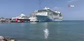 Kuşadası, Türkiye limanlarına gelen en büyük yolcu gemisi Odyssey of the Seas'i ağırladı