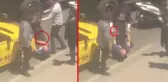 Öfkeli sürücü taksiciyi fena dövdü! Göğsüne bastı, ellerini tutup kendini yumruklattı