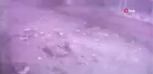 Şiddetli rüzgar nedeniyle binanın balkonu böyle çöktü