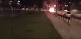 Sahibinin gözü önünde aracı alev alev yandı