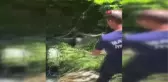 Dengesini kaybeden çiftçi dereye düştü