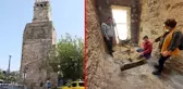 Antalya'nın sembolü olan Saat Kulesi'ndeki kazılarda betona gömülü tarih çıktı