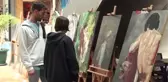Öğrencilerin heykel ve tablolarına ilgi
