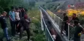 Dere yatağında mahsur kalan inekler için seferber oldular