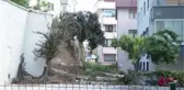 Sağanak sonrası çöken istinat duvarının çevresinde çalışmalar sürüyor