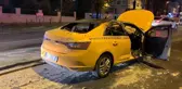 Bahçelievler'de ticari taksi alev alev yandı