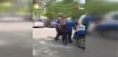 Yakalanan şüpheli kaçmak için bekçilere tekme attı