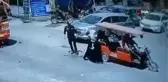 Trafik polisi araçtan düşen çocuğu ezilmekten son anda kurtardı
