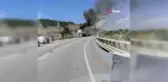 Bursa'da cam yüklü tır yandı
