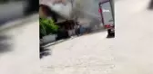 Tüplerin ardı ardına patladığı imalathane alevlere yenildi