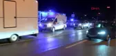 İSTANBUL-ÇEKMEKÖY'DE DAMPERİ AÇILAN TIR ÜST GEÇİDE ÇARPTI