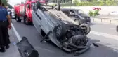 İSTANBUL-ESENLER'DE HAFİF TİCARİ ARAÇ TAKLA ATTI