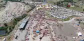 Kurban kesim alanının yoğunluğu havadan görüntülendi