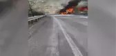 ŞARAMPOLE DEVRİLEN KAMYON ALEV ALEV YANDI, SÜRÜCÜ ÖLDÜ