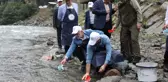 Fırtına Deresi'ne 50 bin kırmızı benekli alabalık yavrusu bırakıldı