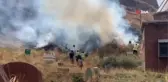 Van Kalesi yanındaki mezarlıkta yangın