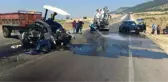 OTOMOBİL İLE ÇARPIŞAN TRAKTÖR İKİYE BÖLÜNDÜ