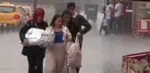 İstanbul'da sağanak yağış...Vatandaşlar ve sürücüler zor anlar yaşadı