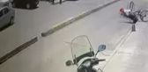 Bisiklet kazası güvenlik kameralarına yansıdı