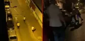 Taksici terörü kamerada! Kovaladıkları adamı sokak ortasında öldüresiye dövdüler