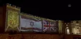 Eski şehrin duvarlarına Büyük Britanya ve İsrail bayrakları yansıtıldı