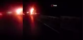 Seyir halindeki tur otobüsü alev alev böyle yandı