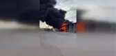 Yangın çıkan asfalt şantiyesinde zarar oluştu (2)