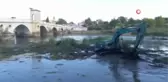 Ot ve sazlıklarla kaplanan Tunca Nehri'nde temizlik çalışması başlatıldı