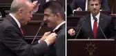 AK Parti'ye katılan Çelebi'nin rozetini Cumhurbaşkanı Erdoğan taktı! Atatürk çıkışı salonu coşturdu